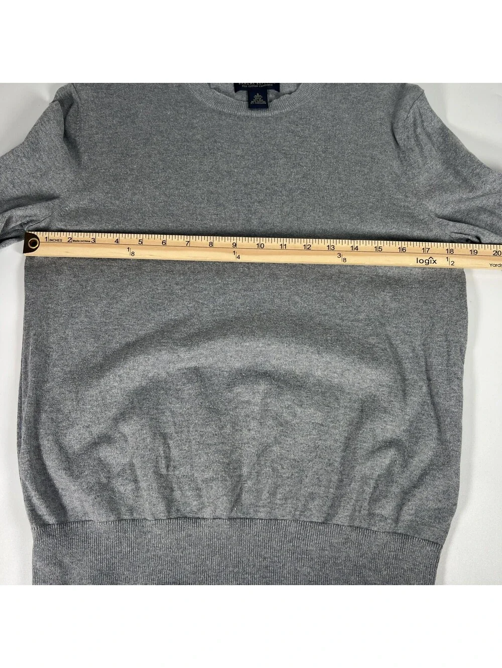 Banana Republic Crew-Neck Silk Cotton Cashmere Pullover Grey -Men's S